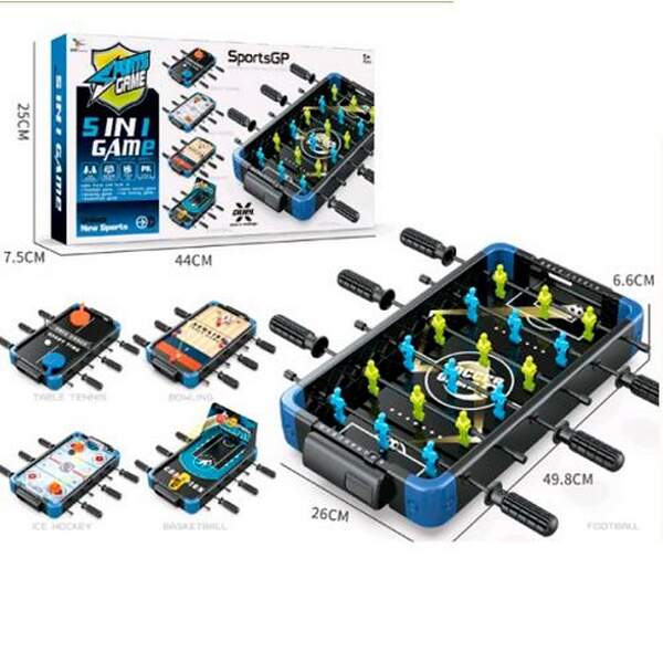 Гра 961-5 (18шт) 5в1, 49,8-26-6,6см, на штангах, футбол,баскетбол, аерохокей, боулінг, в кор-ці, 44- (шт.)