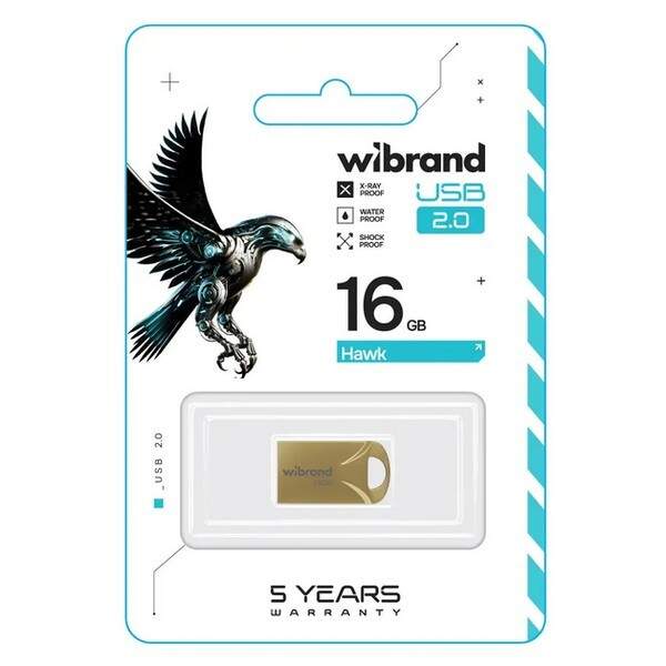 Флеш-накопичувач Flash Wibrand USB 2.0 Hawk 16Gb Gold (шт.)