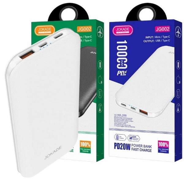 Портативний зовнішній акумулятор JOKADE 002 10000mAh білий (шт.)