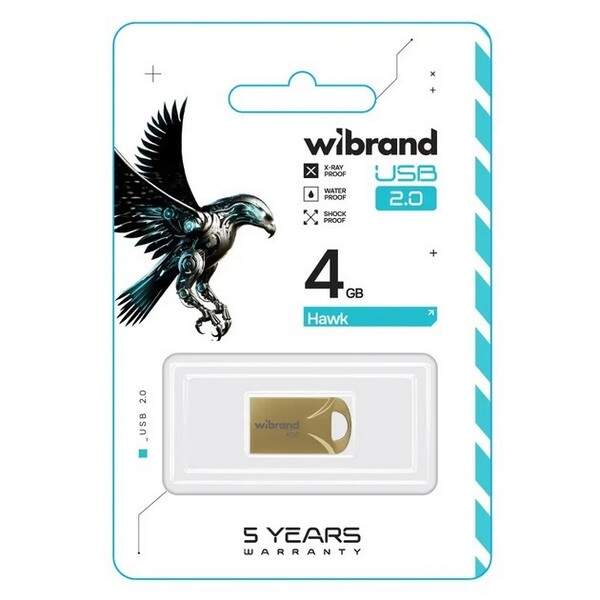 Флеш-накопичувач Flash Wibrand USB 2.0 Hawk 4Gb Gold (шт.)