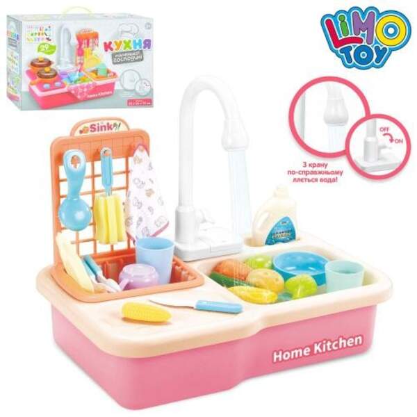 Кухня WD-R24 (18шт) мийка (ллється вода), 39,5-24,5-34см, посуд, продукти, 20предм, на бат-ці, в кор (шт.)