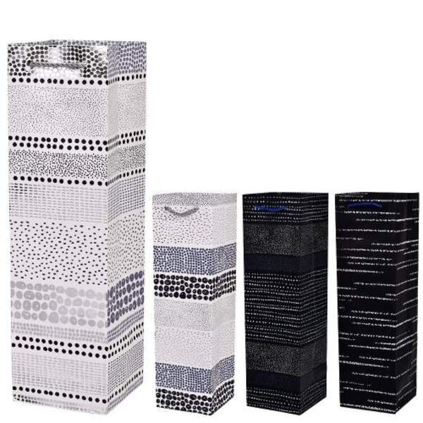 Пакет подарунковий паперовий під пляшку "Sparkling" 11*11*38см R101600 (360шт) (шт.)