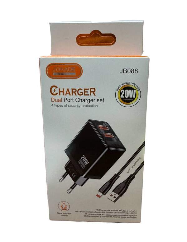 МЗП JOKADE JB088 20W + кабель Lightning чорний (шт.)