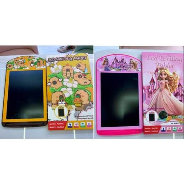 LCD планшет SMT 0013 AB (100шт) 8дюймів, 26-14,5см, кольорова, 2 види (капібара, принцеса), бат(табл (шт)