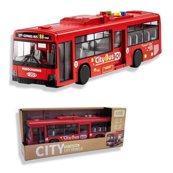 Автобус 1106AB (12шт) інерц, 30см, 1:16, музика, звук, світло,відчиняються двері,гумові колеса, 2 ко (шт)