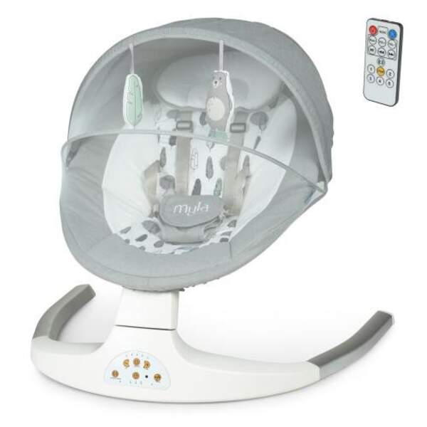 Заколисуючий центр ME 1074 MYLA Soft Mint (1шт) пульт,5швид.,таймер,12мелод.,USB,2пол.,сірий+зелен. (шт)