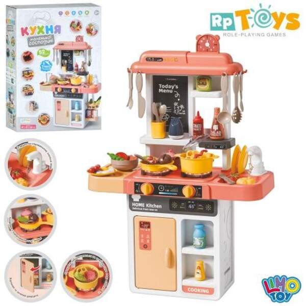 Кухня 889-298 (12шт) 47-21-в68см, плита, мийка-ллється вода(механіч), звук, світло, посуда, продукти (шт)