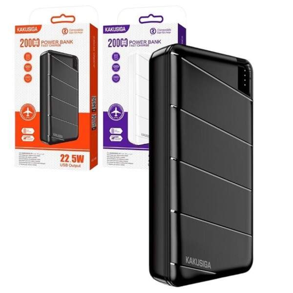 Акумулятори електричні, Powerbank Kakusiga 1086 20000mAh чорний (шт)