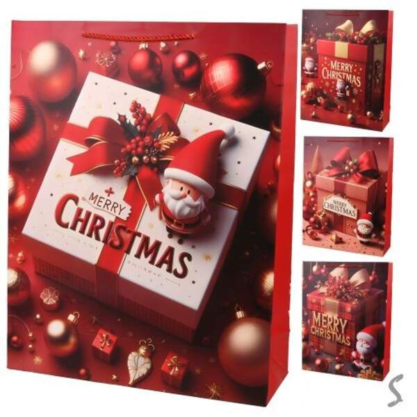 Пакет новорічний паперовий XL "Happy Christmas" 43*55*15см R99733-XL (240шт) (шт)