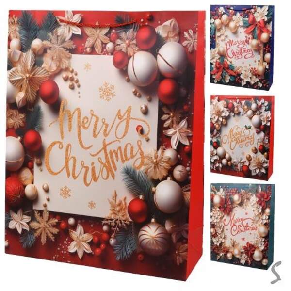 Пакет новорічний паперовий XL "Merry Christmas" 43*55*15см R99734-XL (240шт) (шт)