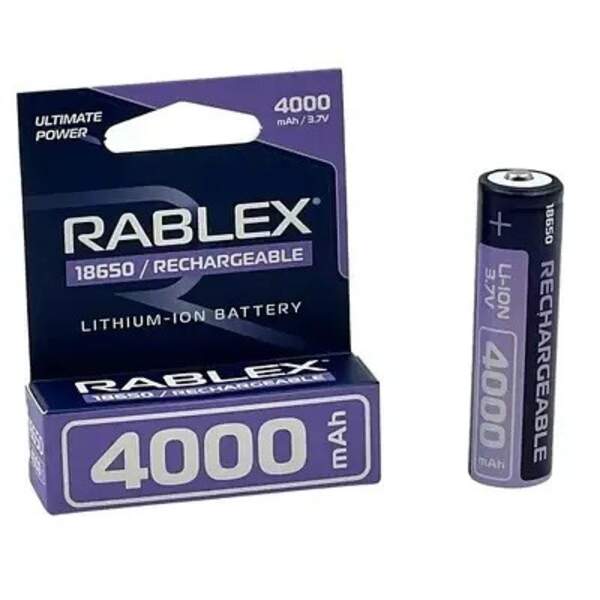 Rablex 18650 Li-lon 4000 blister mAh 1pcs ( без захисту )/40/400 (шт)