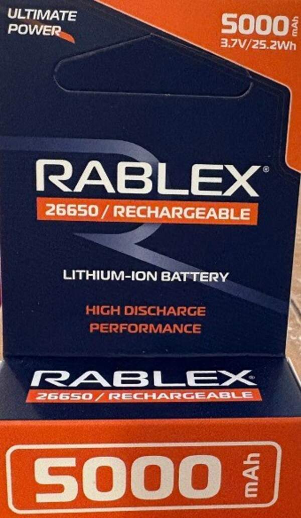 Rablex 26650 Li-lon 5000 blister mAh 1pcs /20/240 (шт)