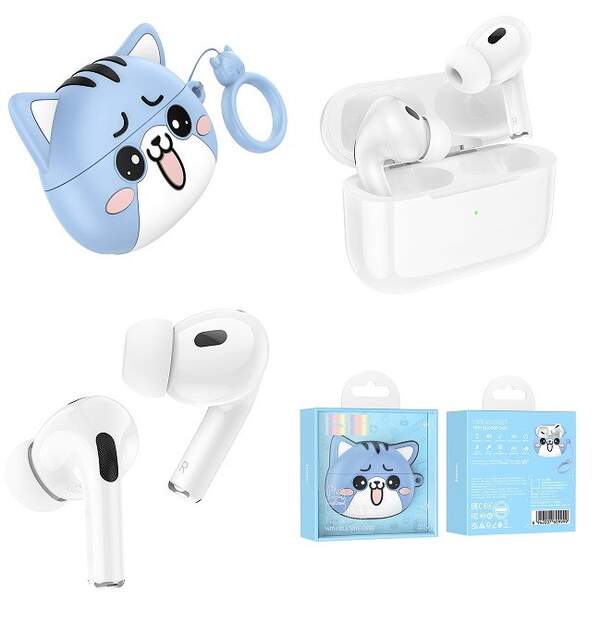 Навушники безпровідні TWS HOCO EW48 True wireless stereo headset Glacier Cat (шт)