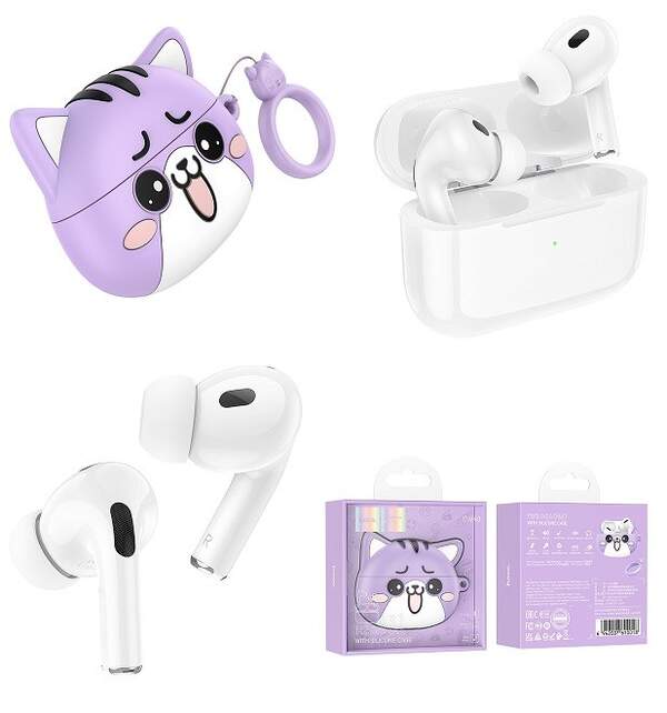 Навушники безпровідні TWS HOCO EW48 True wireless stereo headset Purple Cat (шт)