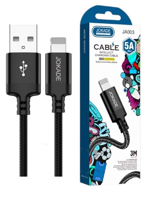 Кабель USB JOKADE 003 лайтнінг чорний (шт)