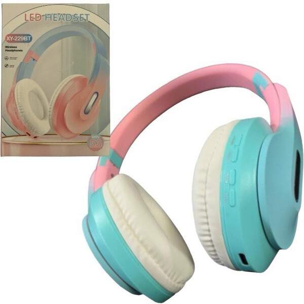 Навушники бездротові (BLUETOOTH)  дитячі з підсвіткою, рожеві 229ВТ (шт)
