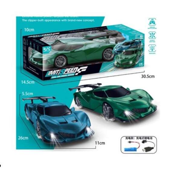 Машина 7718-02 (24шт) р/к, акум, 26см, 1:16, світло, гумові колеса, USBзарядне, 2 кольори, в кор-ці, (шт)