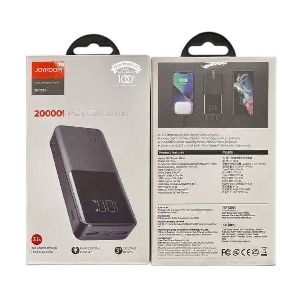 Зовнішній акумулятор JoyRoom JR-TO14 20000mAh чорний (шт)