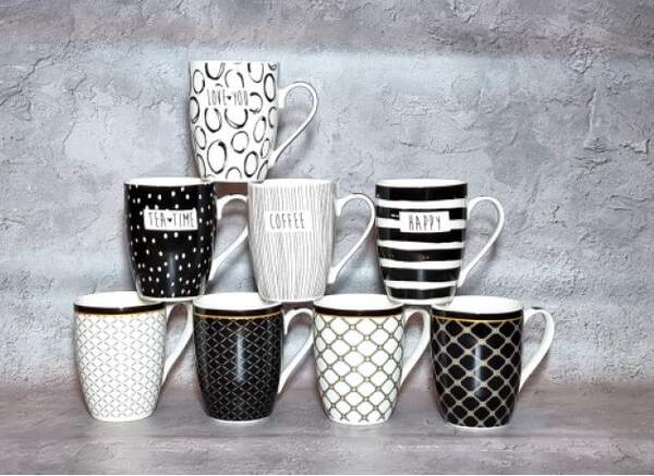 Чашка Чорно-білий мікс 340мл 2091-17 (шт)