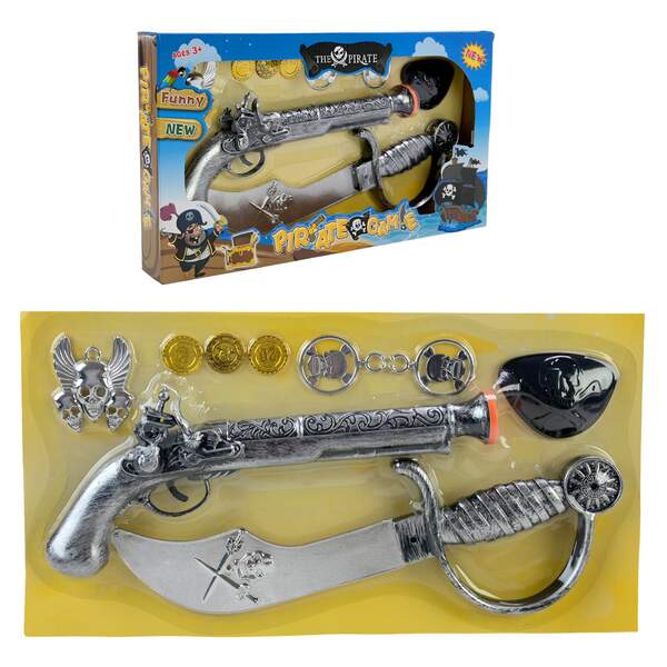 Піратський набір арт.558 (60шт/2) пістолет,меч,аксесуари у короб.41*22,5*5см (шт)