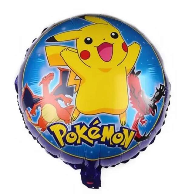 Фольгована кулька Коло Пікачу на синьому 18", ціна за уп.-10шт (14343) (шт)