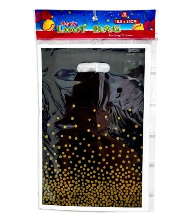 Пакет подарунковий дитячий Чорний, золоте коло 16,5*25 см ціна за уп-10 шт. (15487) (шт)