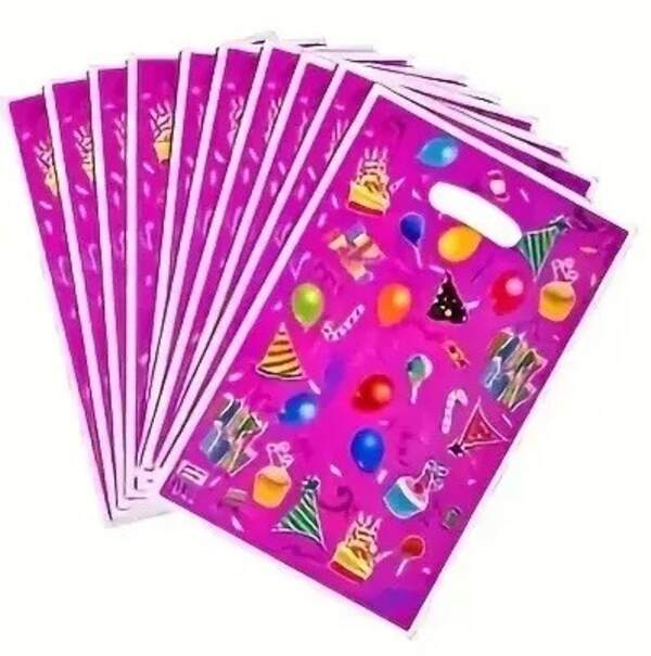 Пакет подарунковий дитячий Святковий рожевий 16,5*25 см ціна за уп-10 шт. (15480) (шт)