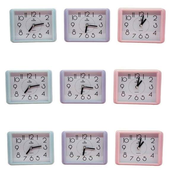 Будильник №8083 пл. прямокут. (13.5 * 10 * 4) см в кор. 4кол. з шум. (100) (шт)