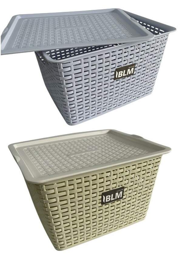 Кошик для зберігання з кришкою пл. 3кол. (30*36.5*21)см №8036 (30) (шт)