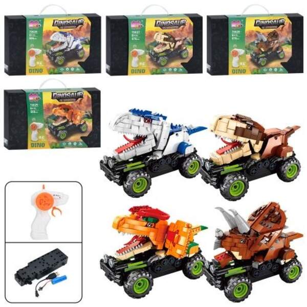 Конструктор 70026-7-8-9D (12шт) р/к2,4G, машина (корпус динозавр), акум, USBзарядне, від 586дет, 4 в (шт)