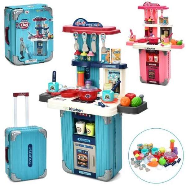 Кухня 008-101-106A (9шт) 48-24-66см, духовка, плита, звук,світло,посуда, продукти, складається в чем (шт)