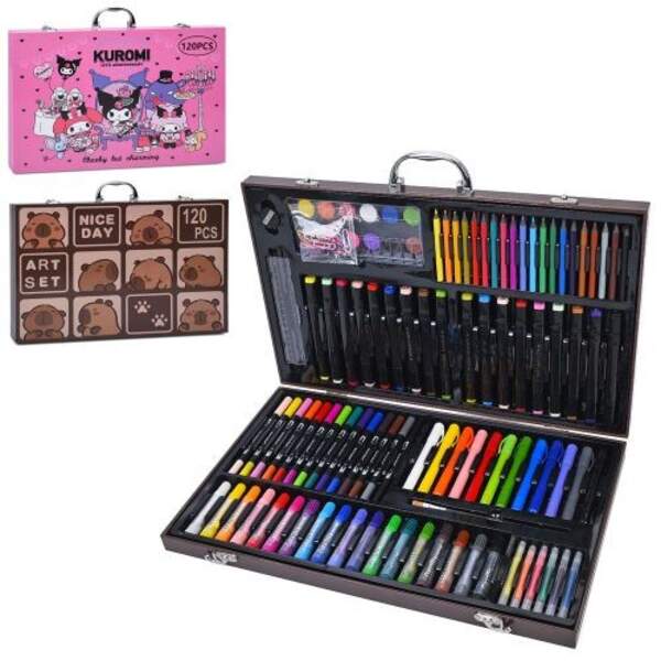 Набір для творчості MK 5780 (12шт) маркери двосторонні, фломастери, воскова крейда, акв.фарби, пензл (шт)