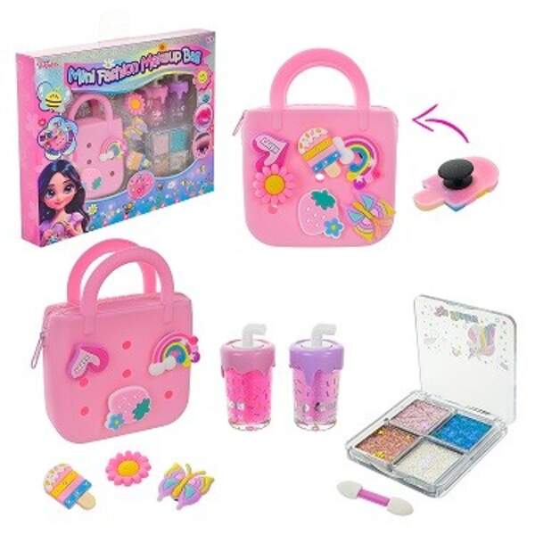 Косметика набір арт. T296 (24шт/4)  сумочка, піни, блиск для губ, тні, аксес короб. 24,5*3*19,5см (шт)