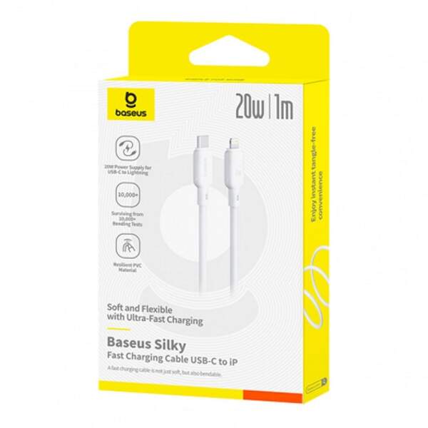 Кабель Baseus Silky Series Fast Charging Type-C to Lightning 20W (1m) white (P10377700213-00) (шт)