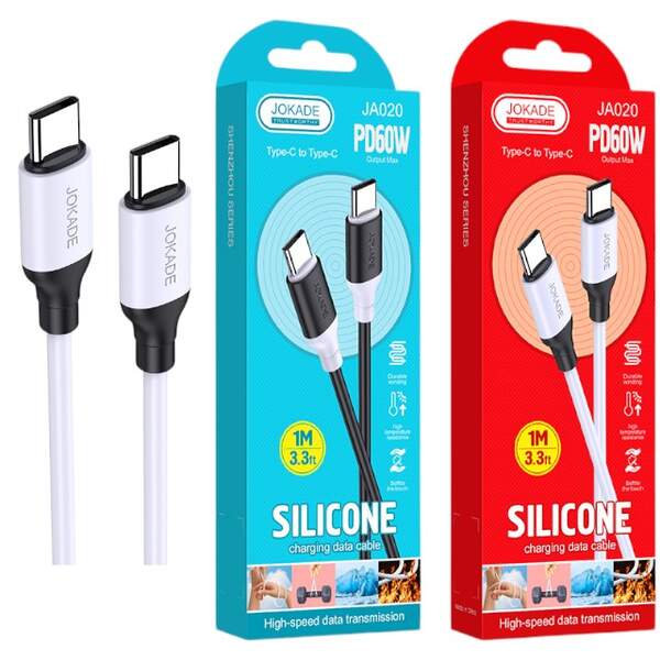 Кабель JOKADE JA020 PD60W (1 meter) (Type-C to Type-C) білий (шт)