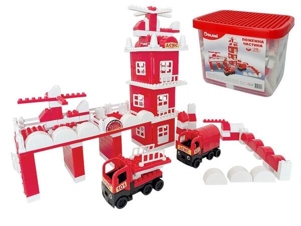 Конструктор "ПОЖЕЖНА  ЧАСТИНА" 248 детал. 013888/01 в пластик. боксі (шт)