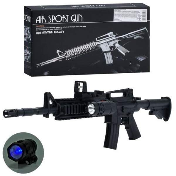 Автомат 223-A8 (30шт) 62см, пластикові кулі, світло, бат(табл), в кор-ці, 28-15-6см (шт)