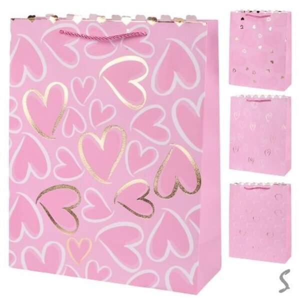 Пакет подарунковий паперовий M "Whith Love" 26*32*10см R34705-M (480шт) (шт)