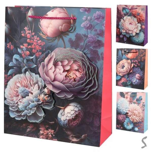 Пакет подарунковий паперовий L "Flowers 3D" 31*40*12см R34735-L (360шт) (шт)