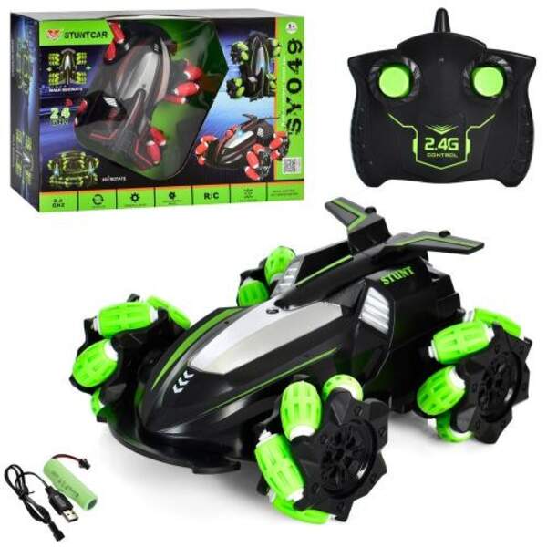 Машинка SY049 (12шт) р/к 2,4G, акум, 17см, світло, трюкова, 4*4,2 кольори, USB зарядний, кор-ці, 33, (шт)