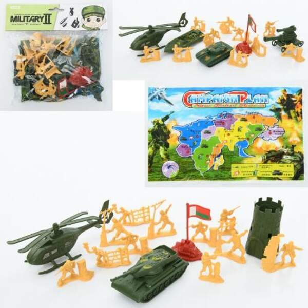 Солдати у наборах 816-14-15 (180шт) військова техніка, ігрове поле, прапор, 2 види, у пакеті, 19,5-1 (шт)