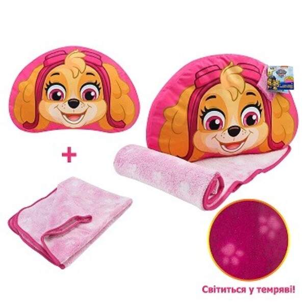 М'яка іграшка з пледом Paw Patrol арт. KH70/002L (8шт) подушка 44*29*7см плед 118*80см світиться в т (шт)