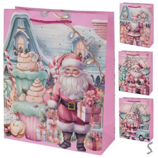 Пакет новорічний паперовий S "Santa" 18*23*10см R34776-S (720шт) (шт)