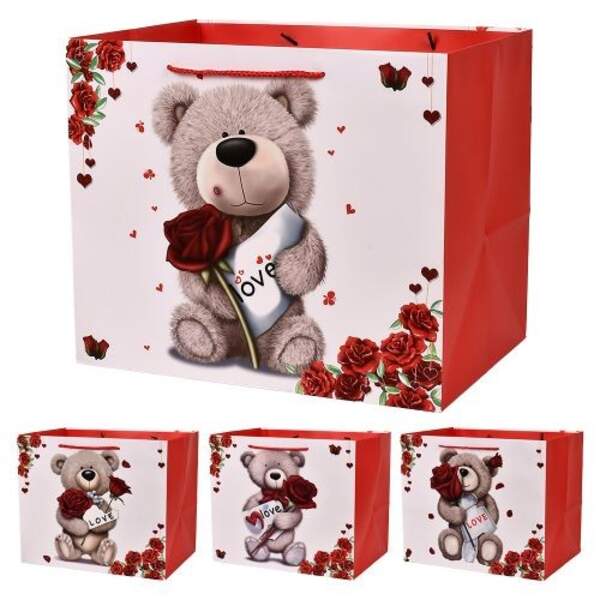 Пакет подарунковий паперовий L "Teddy Love" 31*37*26см R101614-L (120шт) (шт)