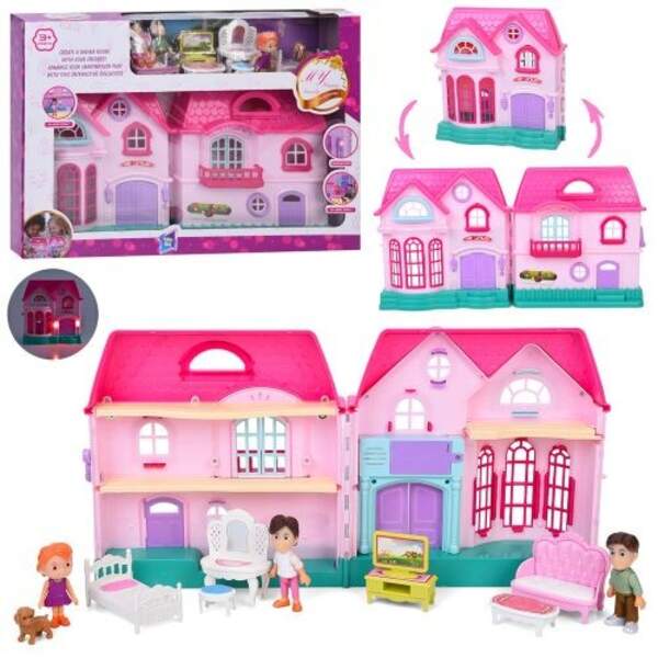 Будиночок 16925 (12шт) 24-12,5-в25см, звук, світло, меблі, фігурки 3шт, собака, на бат-ці, в кор-ці, (шт)