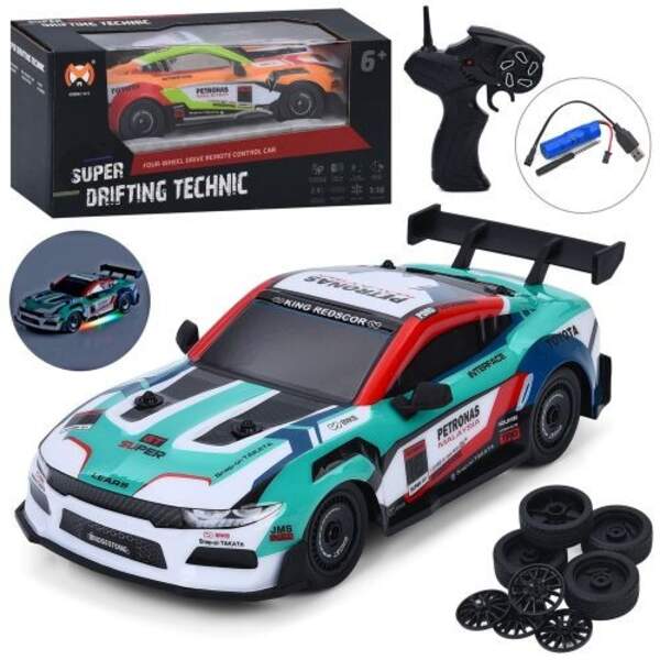 Машина 36900 (8шт) р/к2,4G, акум, 26,5см, 1:16, дрифт, світло, корпус не б'ється, доп.колеса, 4х4, U (шт)