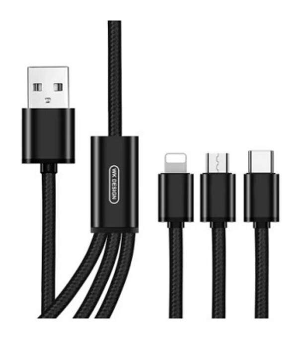 Кабель USB JOKADE 039 60W 3в1 сет з перехідниками чорний (шт)