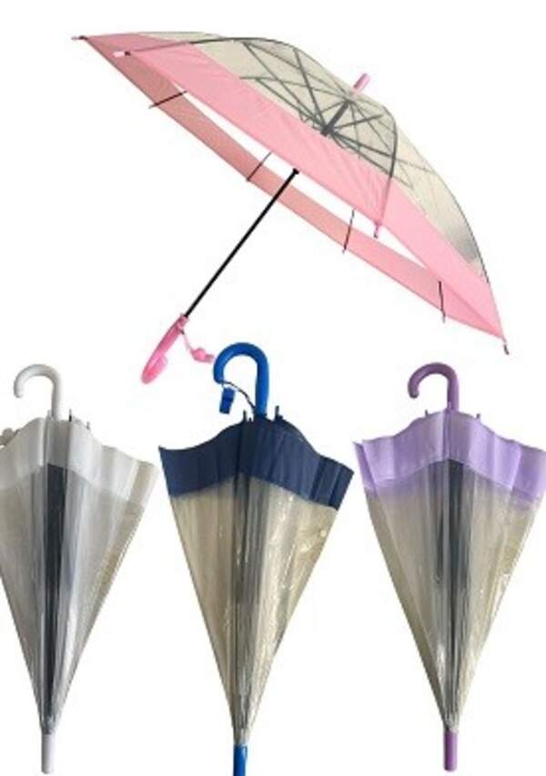 Парасолька тростина дитяча прозр.(довжина спиць 50см*8шт) №К101 (100) (шт)