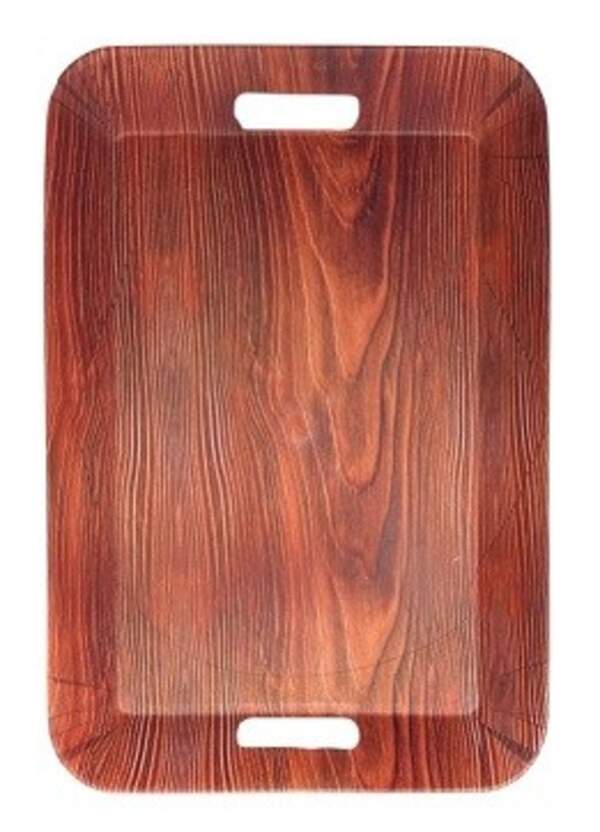 Піднос пл. прямокут. з дерев. візерунок. (33*22)см №201534 (60) (шт)