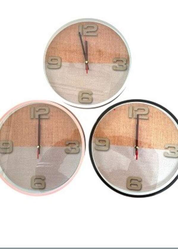 Настінний годинник пл. круглий. 30см 3кол. №1201 (30) (шт)
